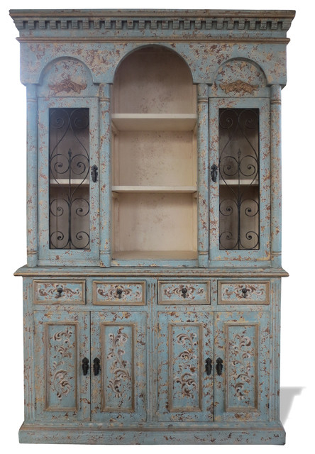 Old World Tuscan Furniture Design Old World Tuscan Hutch Colonial Turquoise Distressed