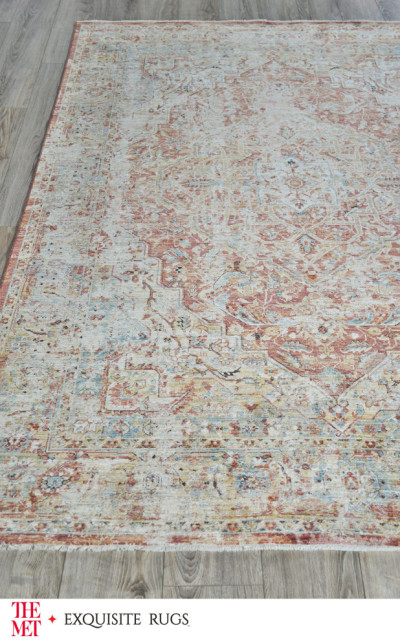 The Met x Exquisite Rugs Antique Loom Beige/Rust Area Rug, 9'x12 ...