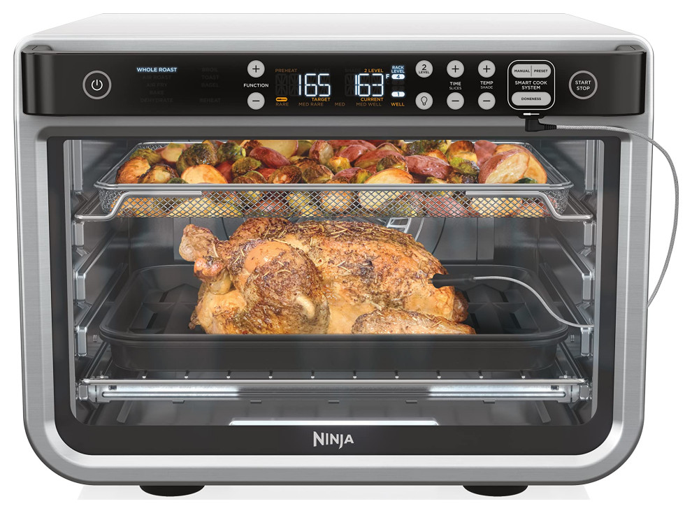 DT202BK Foodi 8-in-1 XL Pro Air Fry Oven, Large Countertop Convection Oven, Silver, Convection Toaster Oven With Thermometer