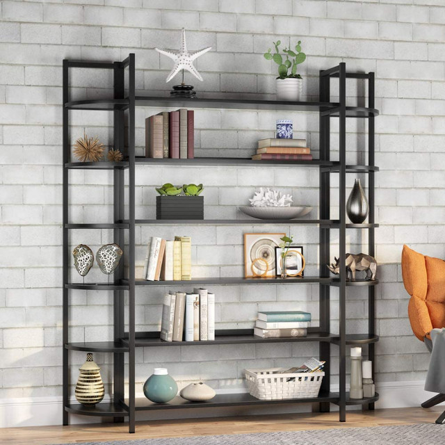 Triple Wide 6-Shelf Bookshelves