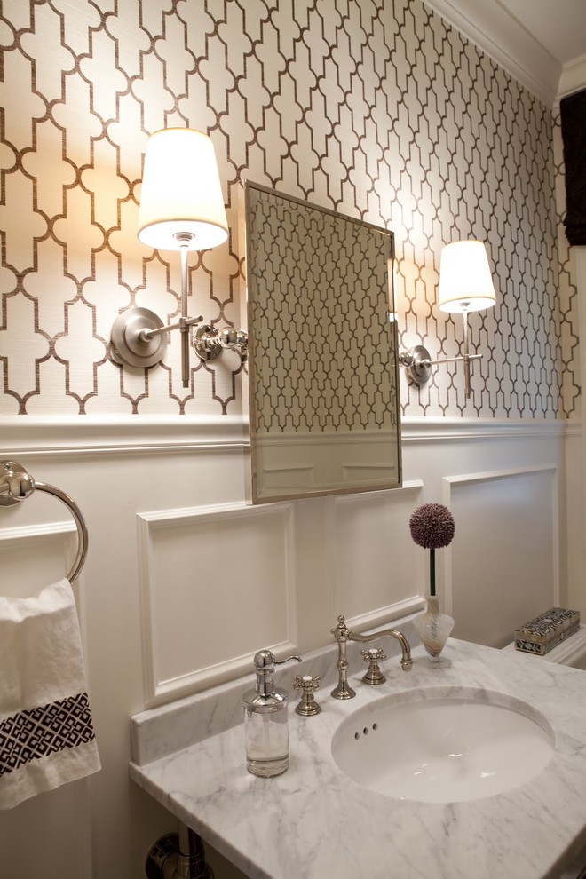 Inspiration for a transitional powder room in Baltimore.