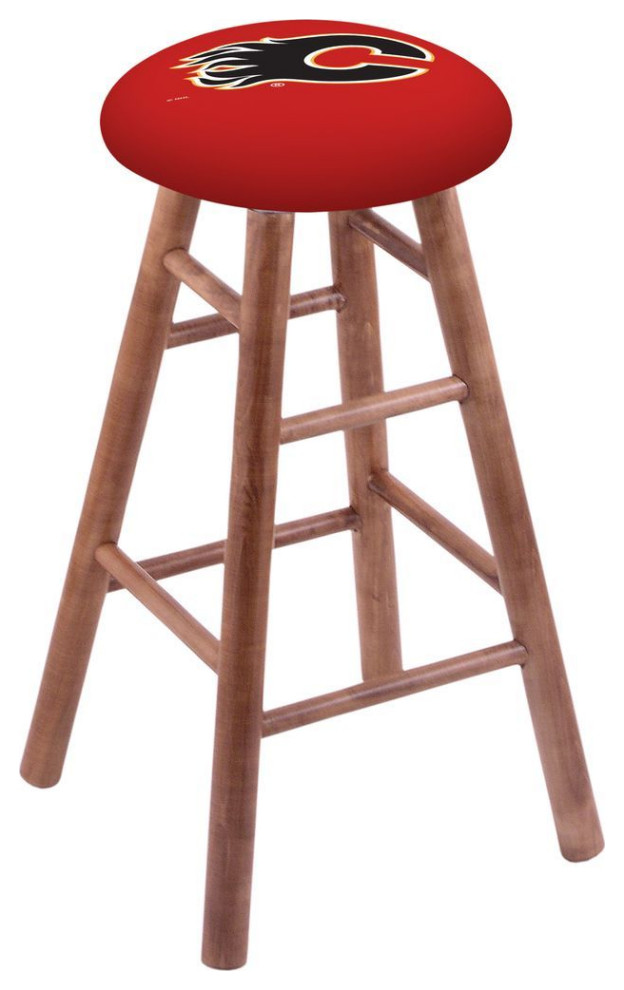 Holland RC Calgary Flames 36" Swivel Maple Bar Stool Medium