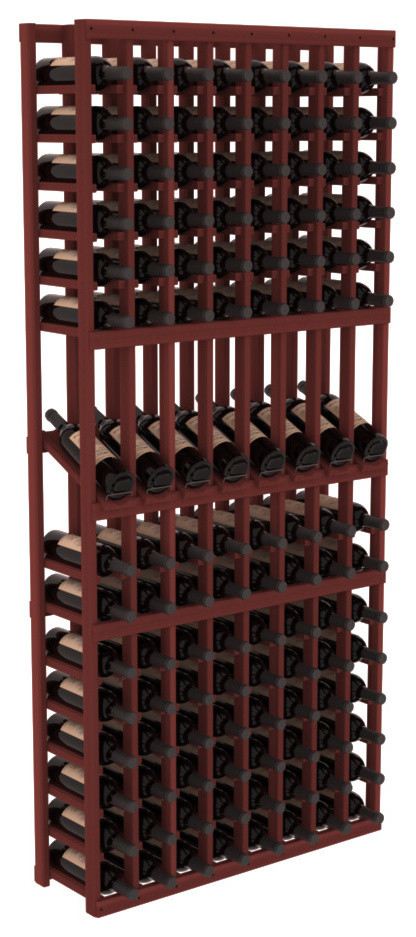 8 Column Display Row Wine Cellar Kit, Redwood, Cherry