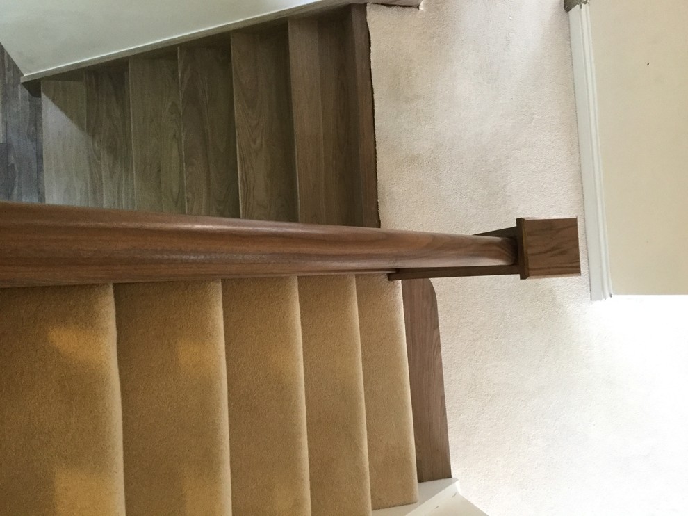 Walnut Staircase and Refurbishment with Glass