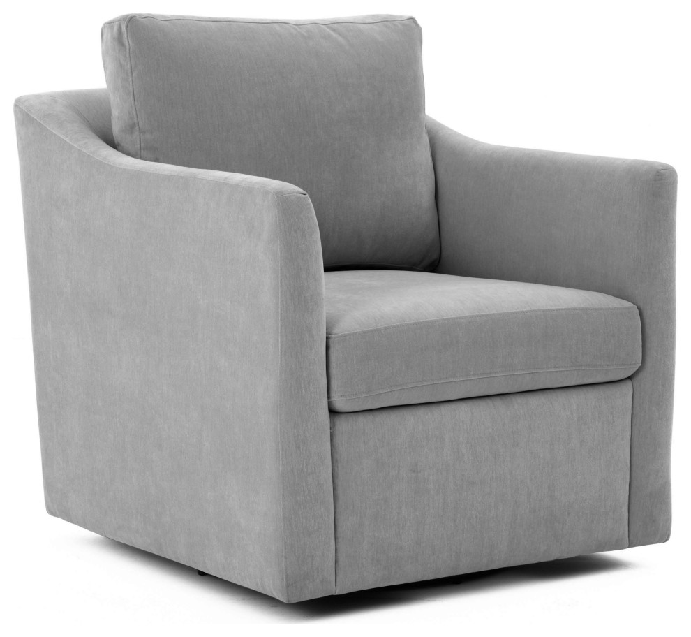 Aiden Gray Swivel Armchair Grey Transitional Armchairs And Accent