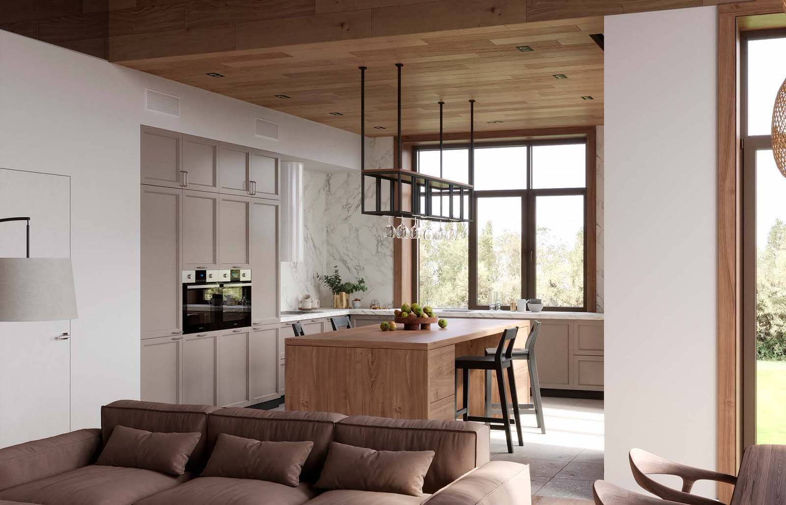 Одноэтажный загородный дом