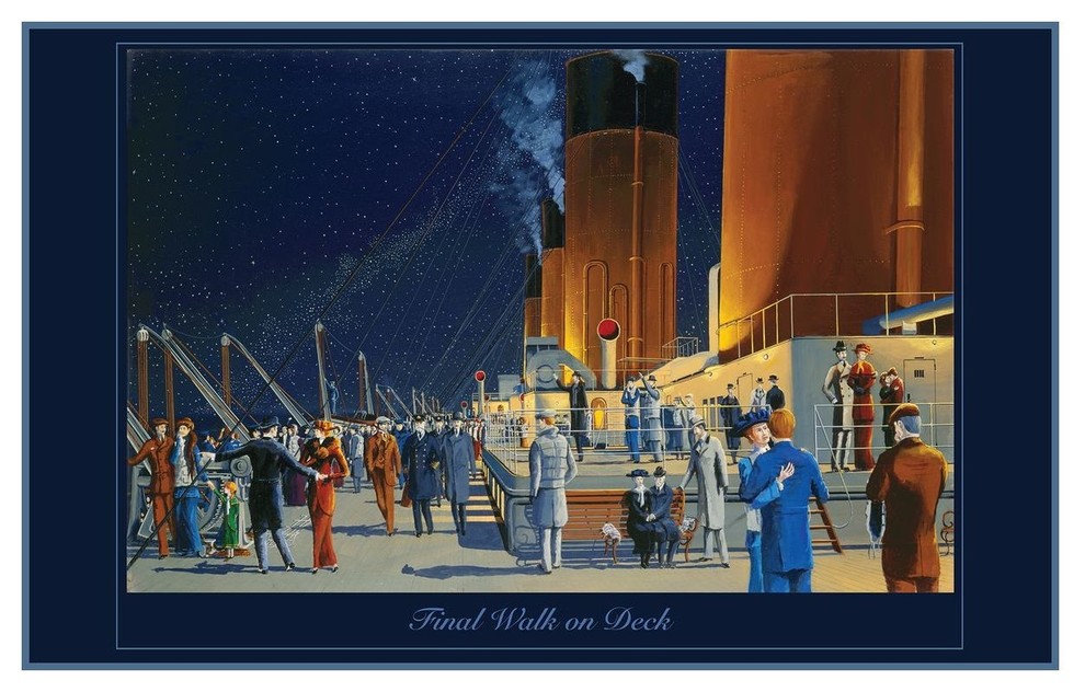 Richard Derosset Titanic Deck Scene Art Print, 12