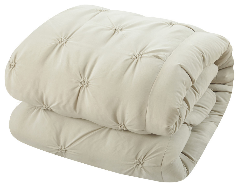 Chic Veronica 3 Piece Nica Pinch Pleat Pintuck Duvet Cover Set King