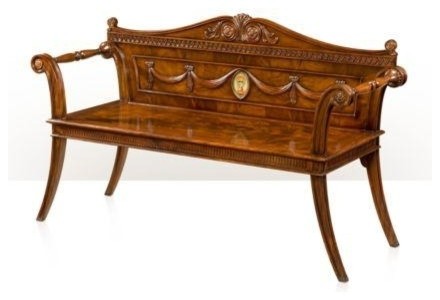 Hall Bench Theodore Alexander Regency Crest Victorian Accent