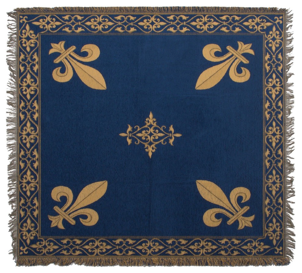 Fleur de Lys Blue European Throws - Mediterranean - Throws - by Edelvey  Inc. | Houzz