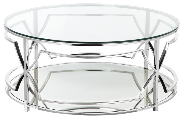 Edward Round Coffee Table, Mirrored Round Coffee Table