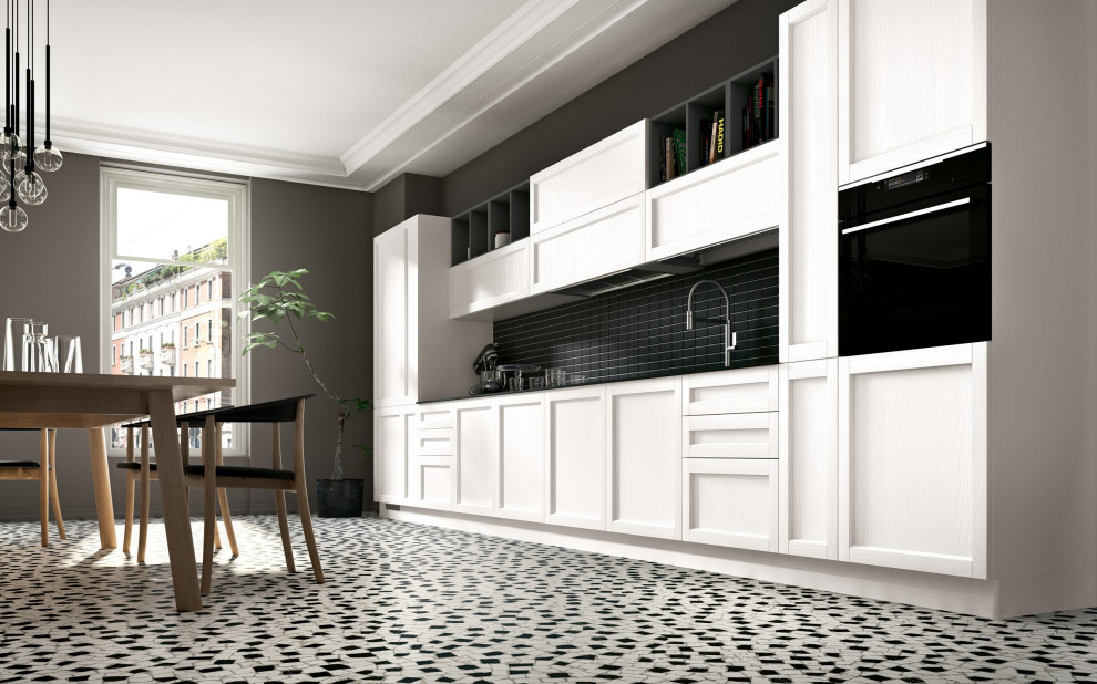 Example of a transitional kitchen design in Toronto