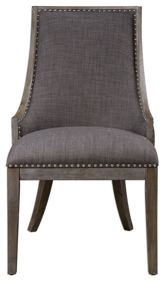 Uttermost Aidrian 19 x 39" Charcoal Gray Accent Chair