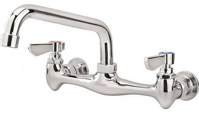 Lead Free Wall Mounted Commercial Sink Faucet With 8 Spout Chrome