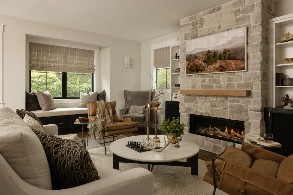 Queen Anne Modern Rustic Living Room Remodel - Transitional - Living ...