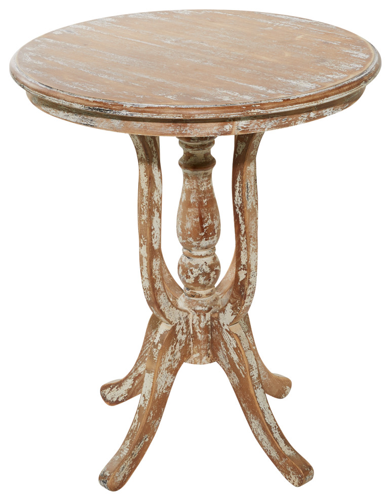 Farmhouse Brown Wood Accent Table 44487 French Country Side Tables