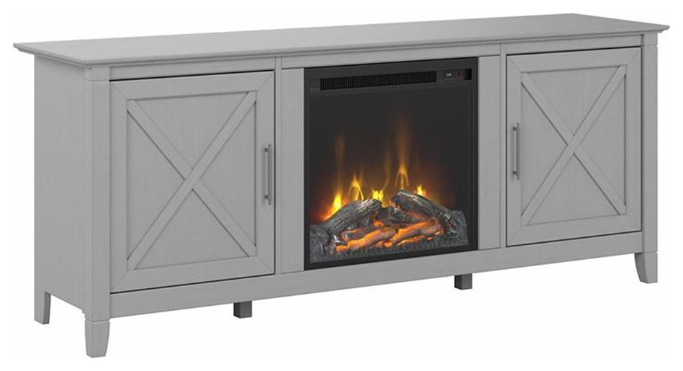 Key West Electric Fireplace TV Stand in Bing Cherry Engineered Wood