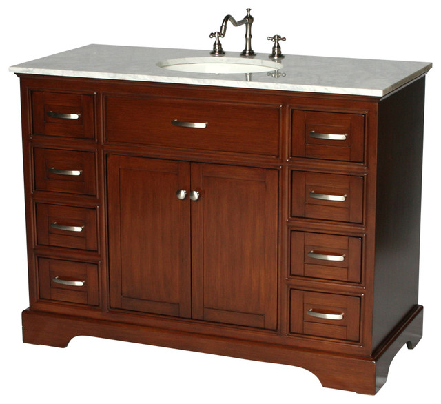 46 Contemporary Style Single Sink, 46 Inch Vanity
