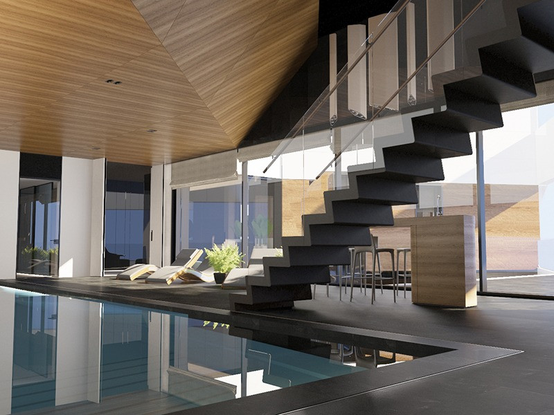 Лестница из цветного бетона