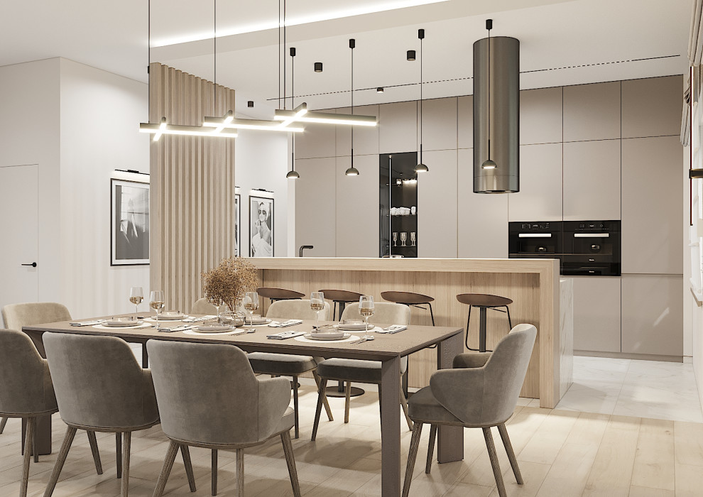 Кухня-гостиная 80м2 в частном доме