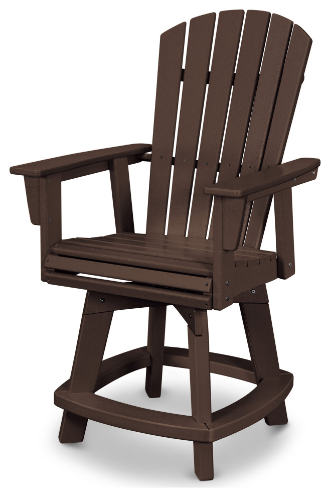 POLYWOOD Nautical Adirondack Swivel Counter Chair Transitional