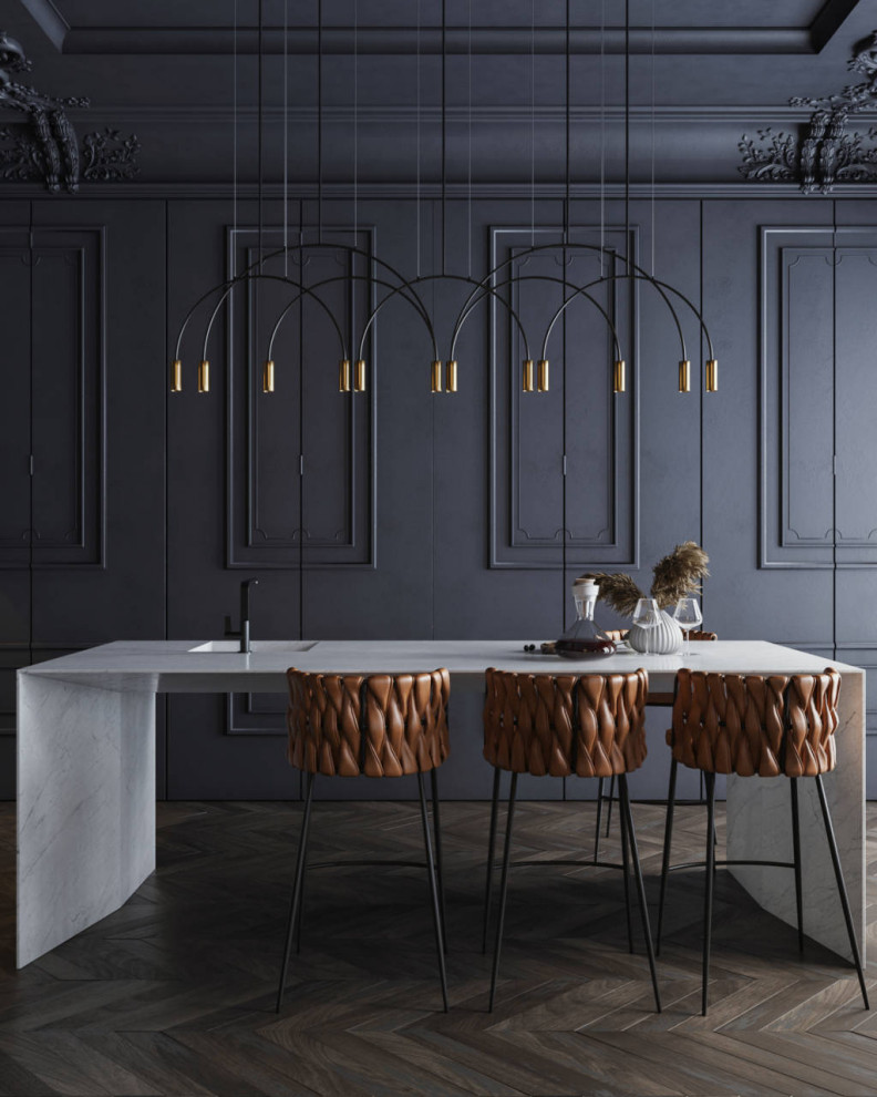 Black interior for a bachelor in St. Petersburg, 75m2