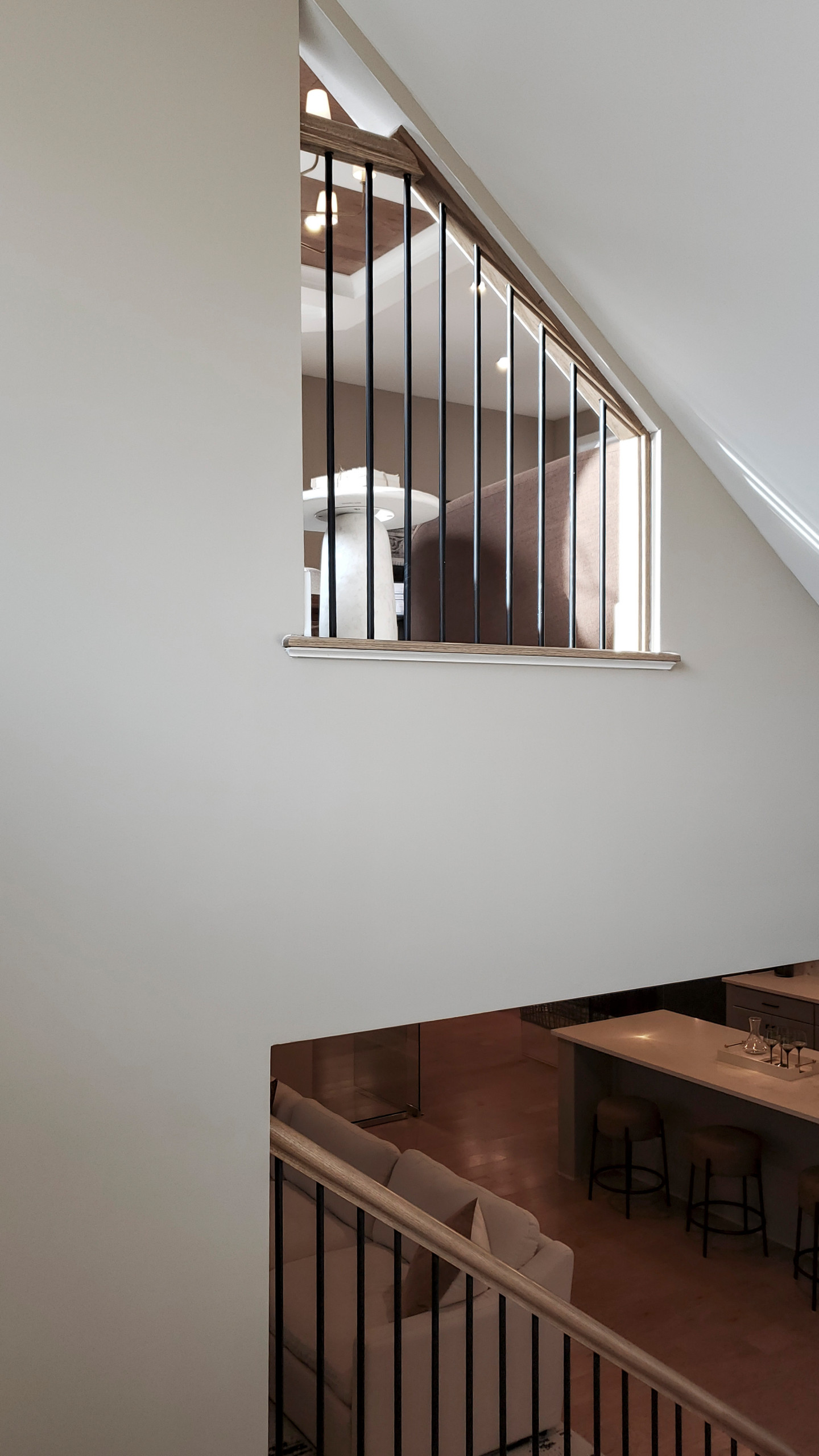 Project #153 | Sophisticated Red Oak Stair with Metal Balusters