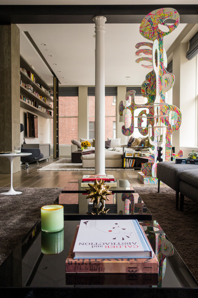 Inspiration for a contemporary living room remodel in New York
