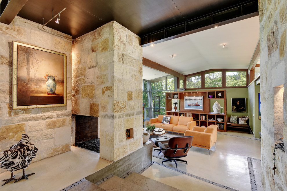 Design ideas for a contemporary home design in Austin.