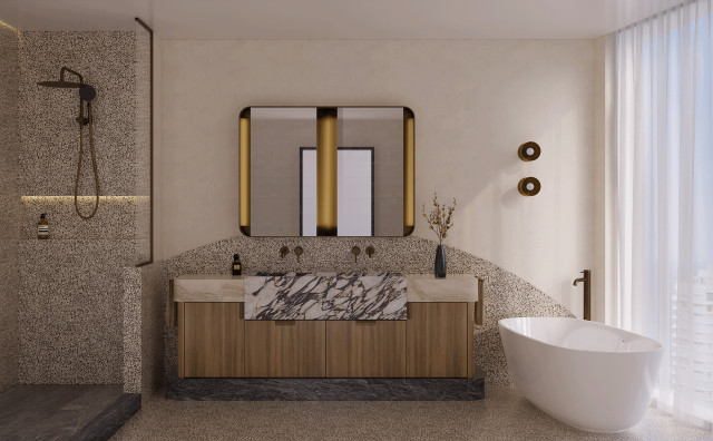Apartment 2601 contemporary-badrum