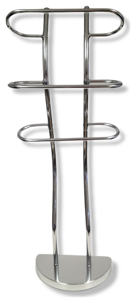 Freestanding Curved Towel Valet Holder 3 Bars Chrome Metal - Contemporary -  Towel Racks & Stands - by EVIDECO | Houzz