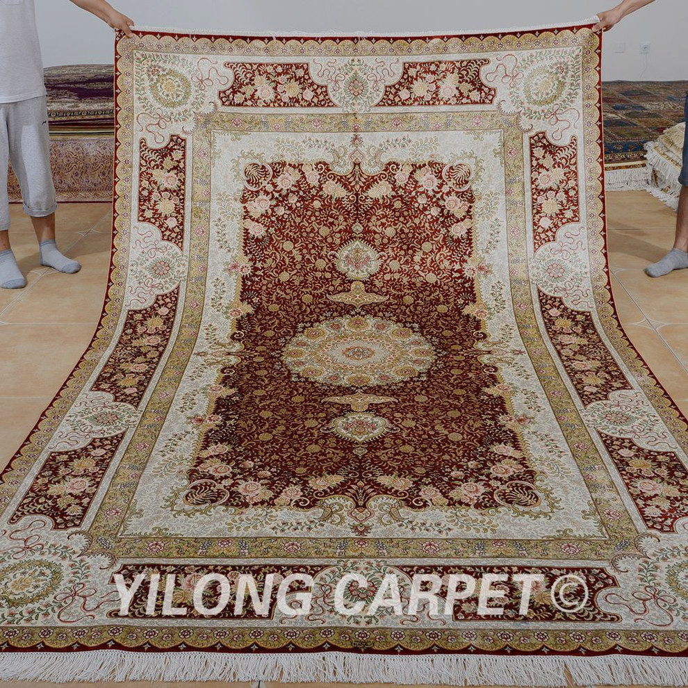Yilong 6'x9' Handmade Silk Rug