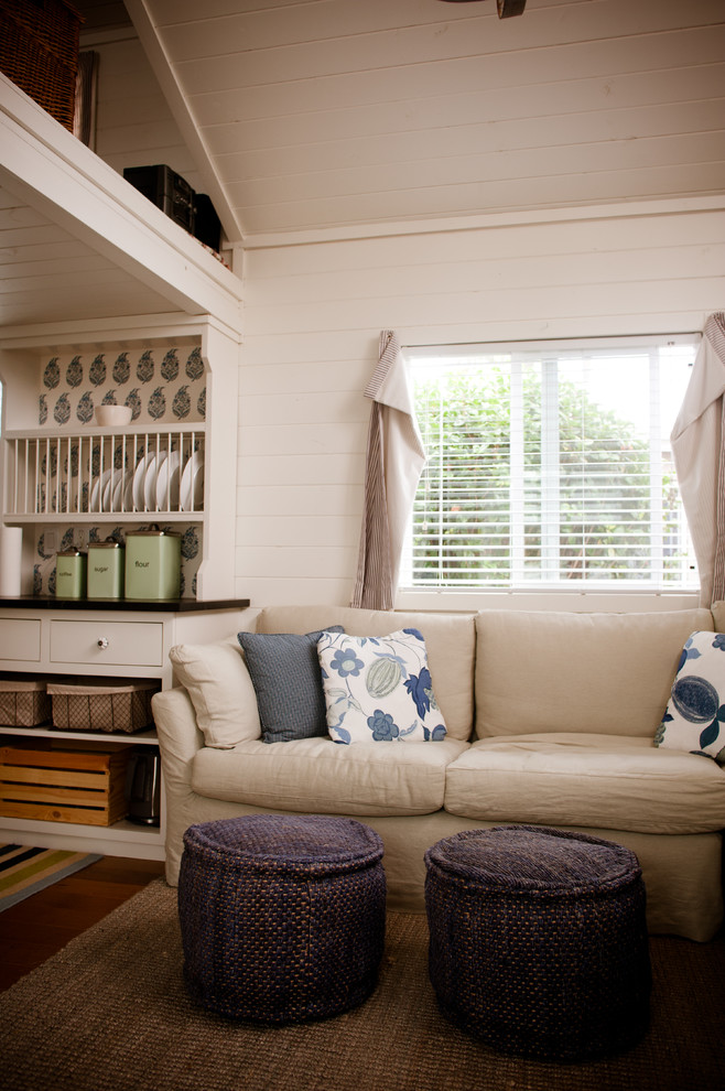 Example of a small beach style family room design in Phoenix