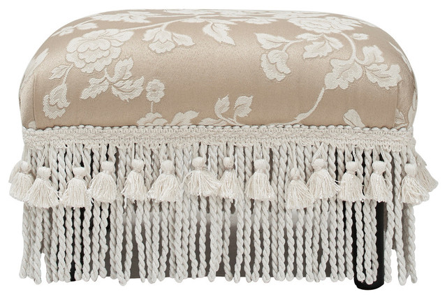 Fiona Decorative Footstool Beige Traditional Footstools And