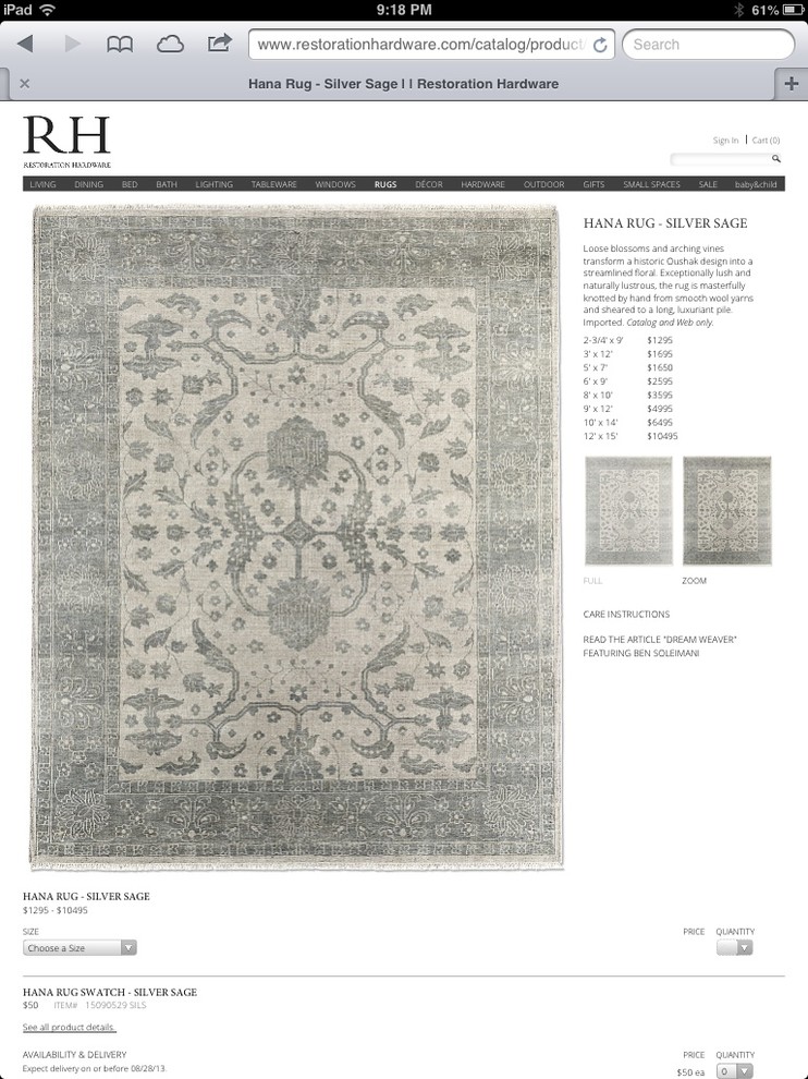 Where can I find a similar version of this Restoration Hardware rug?