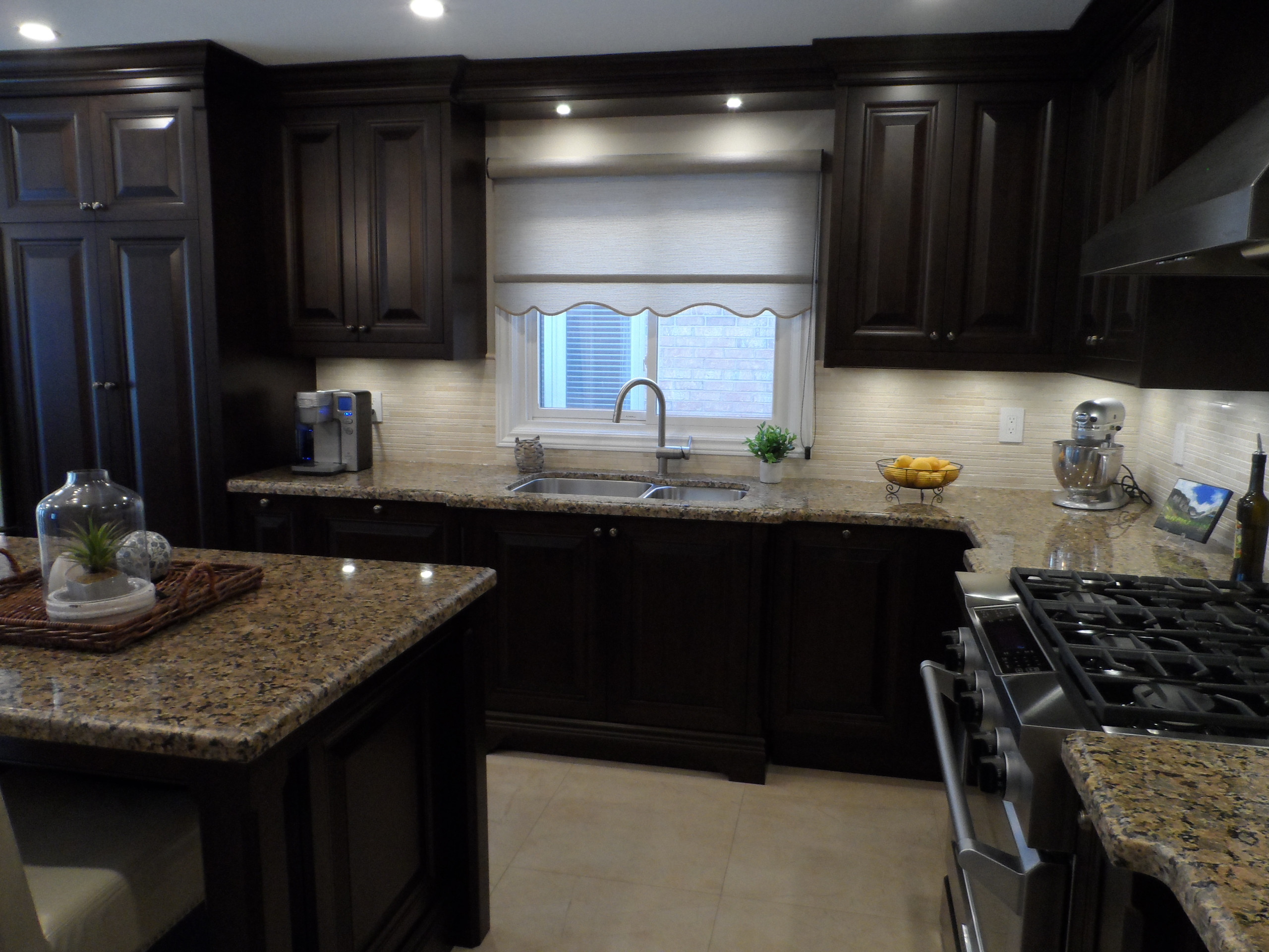 Beautiful warm dark wood finish Kitchen