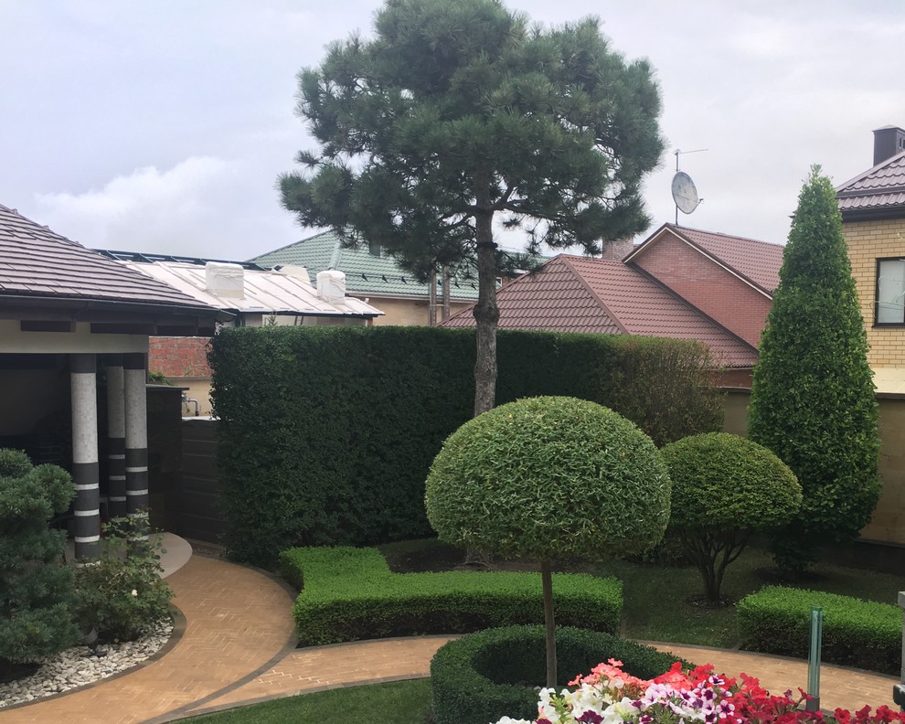 Итальянский сад с пиньями в городе