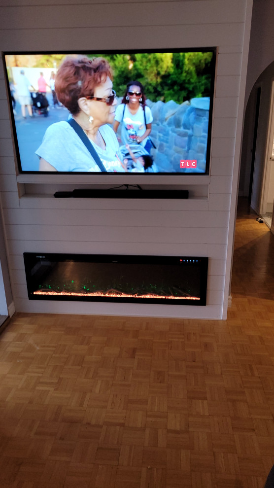 Media wall with Fireplace