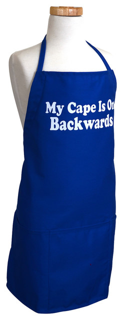 Boy's Original "My Cape Is On Backwards" Blue Apron