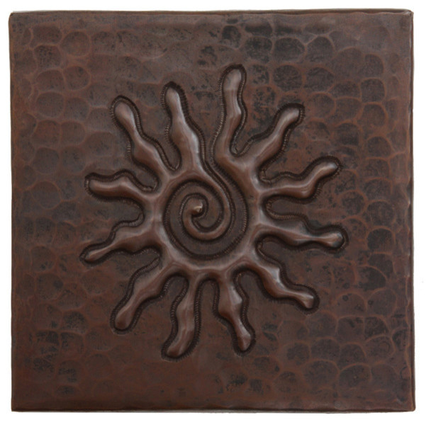 Infinity Sun Design Handcrafted Artisan Copper Tile (TL303), 4x4