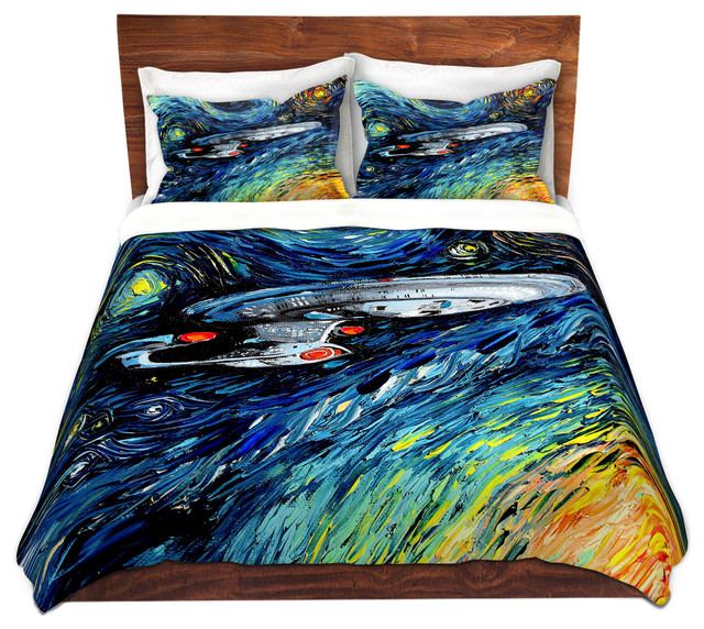Van Gogh Star Trek Painting Twill Duvet Cover Contemporary Van Gogh Star Trek Painting Twill Duvet Cover King Without Shams