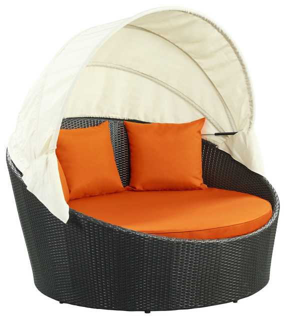 Siesta Canopy Outdoor Daybed Espresso Orange