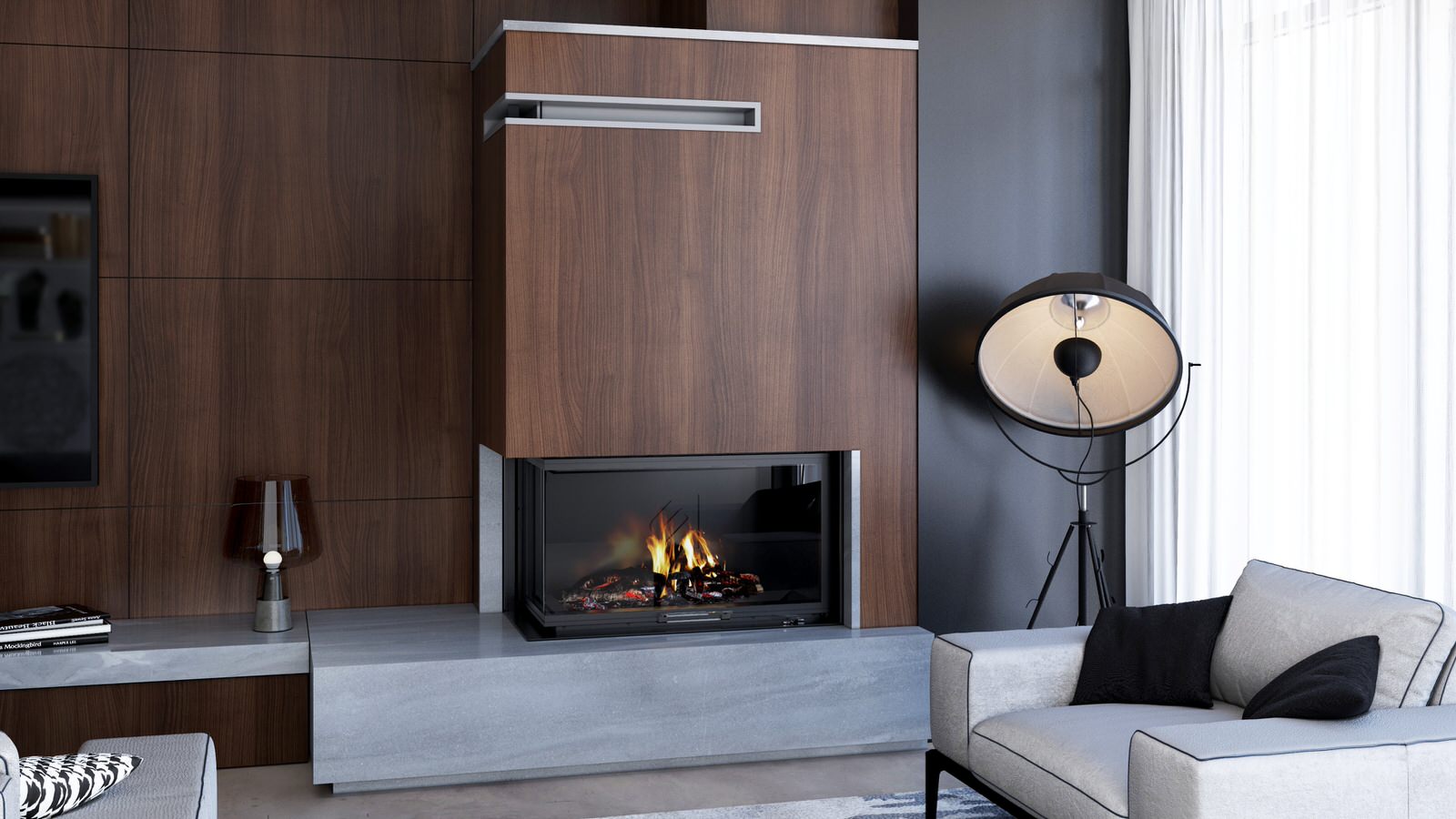 Топки серии CFL/CFR 1100 (Stav). Угловые дровяные камины.