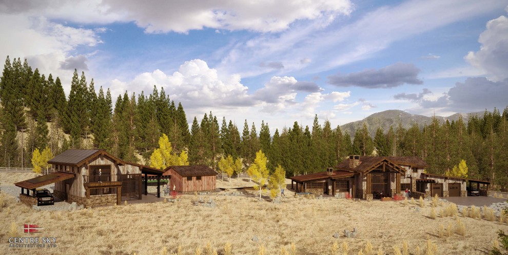 Inspiration for a mid-sized rustic home design remodel in Denver