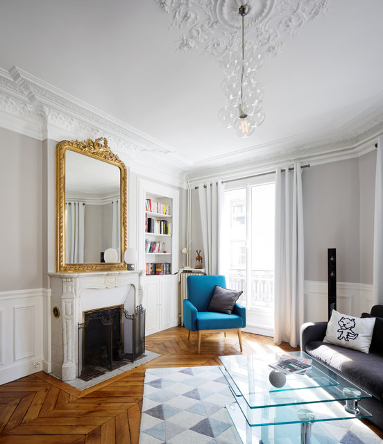 Paris-ci Monsieur Haussmann contemporary-living-room