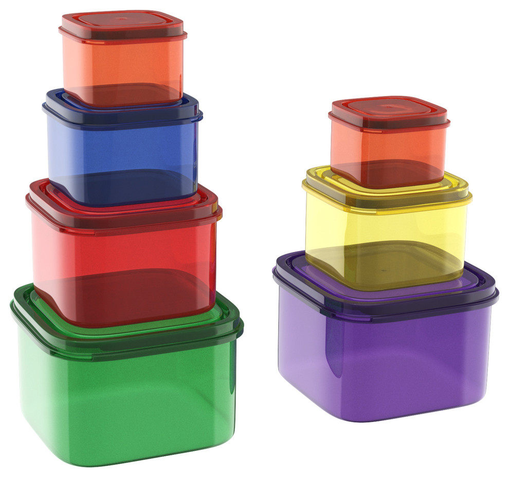 Portion Control Meal Prep Containers- 7 Pc Color Coded by Classic Cuisine