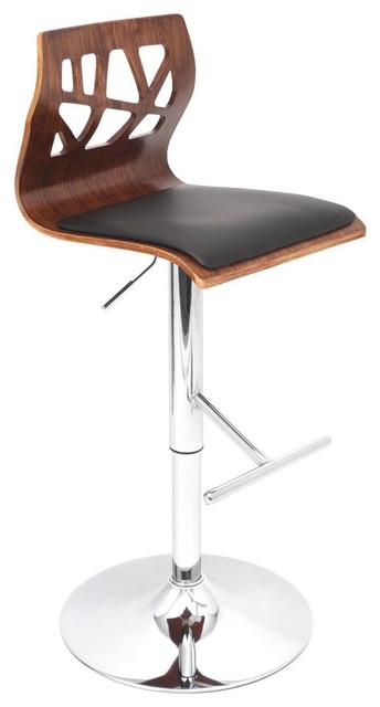 Lumisource Folia Barstool, Walnut and Black