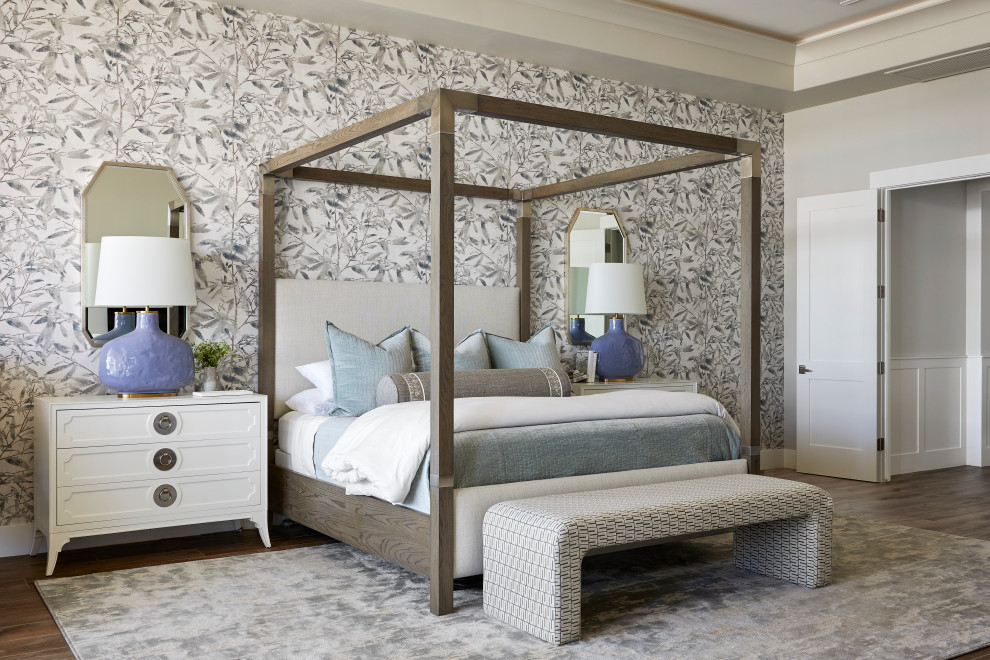 Design ideas for a transitional bedroom in Phoenix.