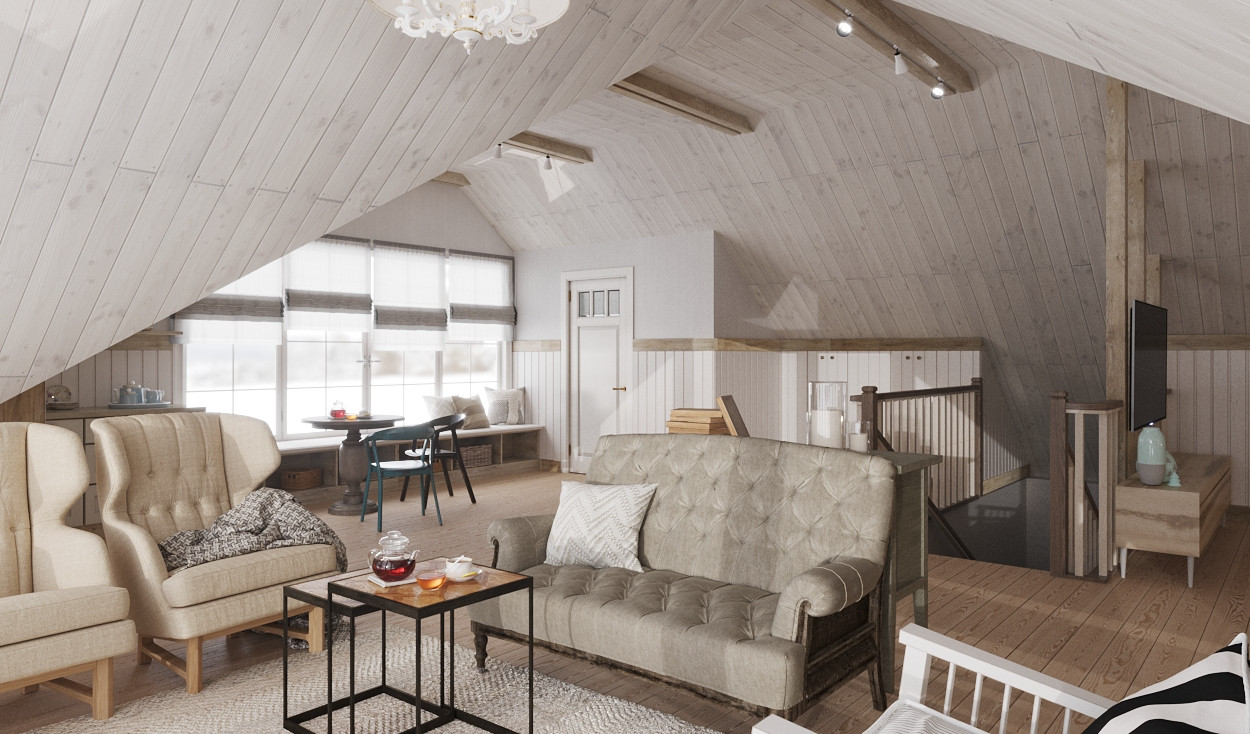 Загородный дом с мансардой