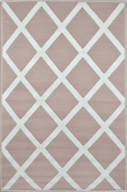 Diamond Indoor/Outdoor Rug, Warm Taupe and Cream, 150x240 cm